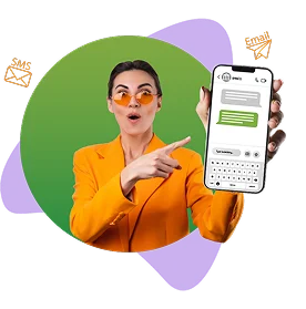 Mujer con celular móvil